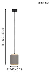 Eglo 99445 - Luster na lanku ALBARIZA 1xE27/40W/230V