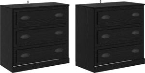 Komody 2 pcs Čierny dub 70 x 35,5 x 67,5 cm Kompozitné drevo