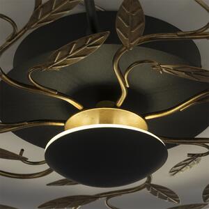 Stropné svietidlo Art Deco čierne so zlatým 3-stupňovým stmievaním - Bota