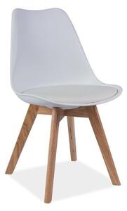 Jedálenská stolička KRIS, 49x83x43, biela/dub