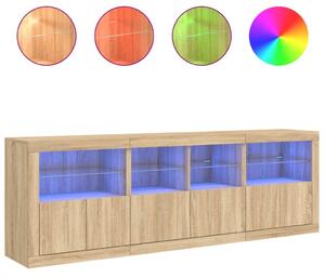 Komoda s LED svetlami dub sonoma 202x37x67 cm