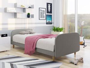 Jednolôžková čalúnená posteľ s čelom 90x200 PELLO 3 - šedá