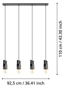 Eglo 99532 - Závesný luster LOBATIA 4xE27/40W/230V