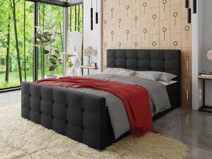 Americká čalúnená manželská posteľ 140x200 RANON 1 - čierna + topper ZDARMA
