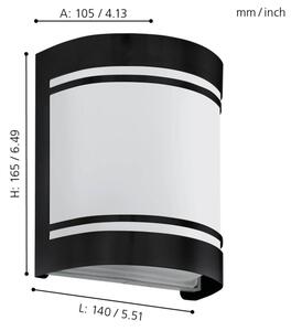Eglo 99565 - Vonkajšie nástenné svietidlo CERNO 1xE27/40W/230V IP44