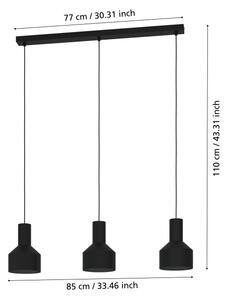 Eglo 99552 - Luster na lanku CASIBARE 3xE27/40W/230V