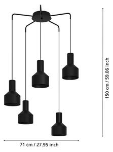 Eglo 99553 - Luster na lanku CASIBARE 5xE27/40W/230V