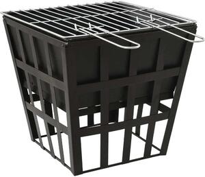 2 v 1 ohnisko a grilom 34x34x48 cm oceľ