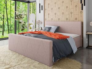 Americká manželská posteľ s vysokým čelom 180x200 RANON 3 - ružová + topper ZDARMA