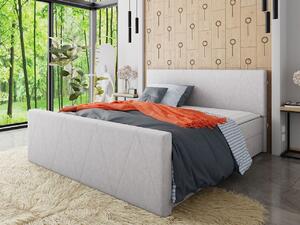 Americká manželská posteľ s vysokým čelom 160x200 RANON 3 - svetlá šedá + topper ZDARMA