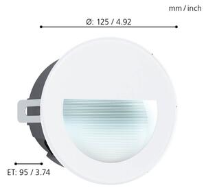 Eglo 99577 - LED Vonkajšie zápustné svietidlo ARACENA LED/2,5W/230V IP65 biela