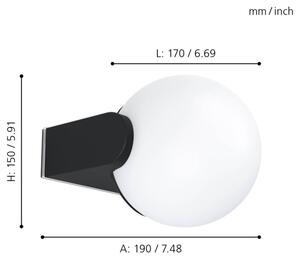 Eglo 99572 - Vonkajšie nástenné svietidlo RUBIO 1xE27/15W/230V IP44