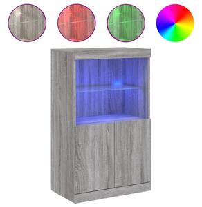 Komoda s LED svetlami sivá sonoma 60,5x37x100 cm