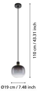 Eglo 99616 - Luster na lanku OILELLA 1xE27/40W/230V šedá