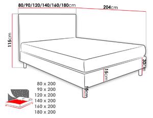 Kontinentálna jednolôžková posteľ 80x200 NECHLIN 1 - ružová