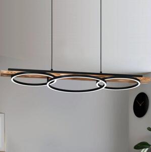 Eglo 99624-LED Stmievateľný luster BOYAL 2xLED/12,5W/230V+LED/15,5W hnedá/čierna