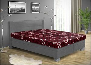 Čalúnená posteľ s úložným priestorom ALICE 200 x 170 cm farba čalúnenie: šedá 36, čalúnenie: Mega 14 bordó