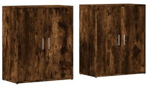 Komody 2 ks dymový dub 60x31x70 cm kompozitné drevo