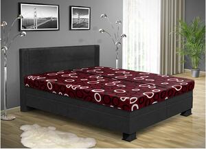 Čalúnená posteľ s úložným priestorom ALICE 200 x 170 cm farba čalúnenie: černá 04, čalúnenie: Mega 14 bordó