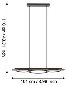 Eglo 99624-LED Stmievateľný luster BOYAL 2xLED/12,5W/230V+LED/15,5W hnedá/čierna