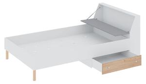 Nábytok do študentskej izby s posteľou 120x200 ALANEN 1 - dub artisan / biely / šedý