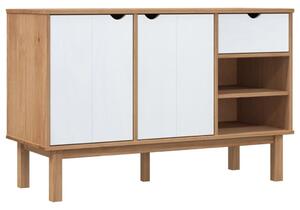 Komoda OTTA, hnedo biela 114x43x73,5 cm, borovicový masív
