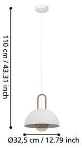 Eglo 99695 - Luster na lanku CALMANERA 1xE27/40W/230V biela