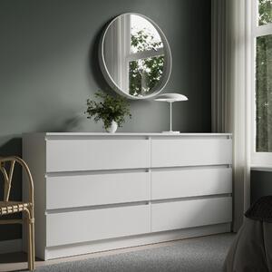 Home Collective Komoda s 6 zásuvkami Komoda do obývačky | veľa úložného priestoru s 6 zásuvkami, šírka 160 cm | nábytok do spálne, predsiene a šatne | 160x77,5x35 cm | biela
