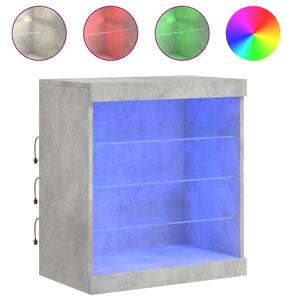 Komoda s LED svetlami betónovo sivá 60,5x37x67 cm