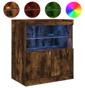 Komoda s LED svetlami dymový dub 60x37x67 cm