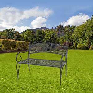 DEMA Kovová záhradná lavička Provence, sivá antik