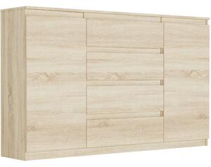 Komoda 160 cm so zásuvkami a dvierkami FRAMIRE R-160-S4 v odtieni sonoma