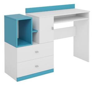 Počítačový stolík do detskej izby HARKA - biely / modrý