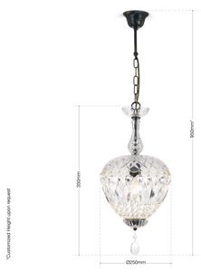 Orion HL 6-1498/1 - Krištáľový luster na reťazi ARILA 1xE27/60W/230V hnedá/patina