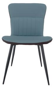 KONDELA Jedálenská stolička, ekokoža, modrá/hnedá, KLARISA