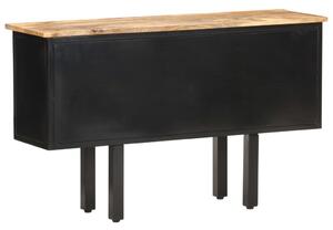 Komoda 110x30x65 cm surový mangovníkový masív a oceľ