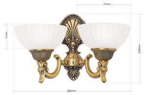 Orion WA 2-1201/2 - Nástenná lampa ROCCA 2xE27/60W/230V bronz/biela
