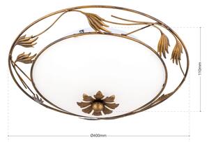 Orion DL 7-509/40 - Stropné svietidlo FLEUR 2xE27/60W/230V pr. 40 cm bronz