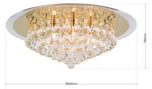 Orion DLU 2378/6/50-Krištáľové str. svietidlo GLORIA 6xG9/40W/230V pr.50 cm zlatá
