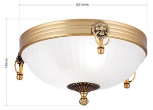 Orion DL 7-522/31 - Stropné svietidlo ROCCA 2xE27/60W/230V pr. 31 cm bronz/biela