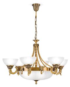 Orion LU 1689/6+3 - Luster na reťazi ROCCA 9xE27/60W/230V pr. 75 cm bronz/biela