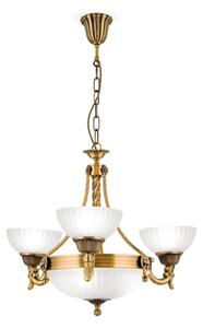 Orion LU 1689/3+3 - Luster na reťazi ROCCA 6xE27/60W/230V pr. 64 cm bronz/biela