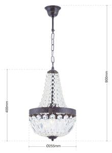 Orion HL 6-1551/1 - Krištáľový luster na reťazi ARILA 1xE27/60W/230V hnedá/patina