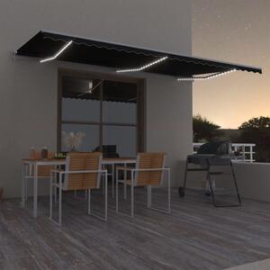 Maison Exclusive – Elektrická markíza s LED osvetlením a senzorom, rozmer 6 x 3 m, farba antracit