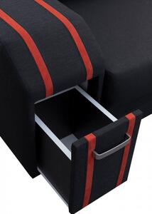 Rozkladacia sedacia súprava so skrytým taburetom a barom FILIPO - čierna / biela