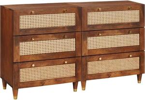 SYFAX™ Komoda set 2 pcs Hnedá 60 x 33,5 x 75 cm Masívne mango drevo