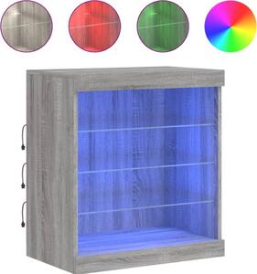 Komoda s LED svetlami sivá sonoma 60,5x37x67 cm