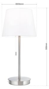 Orion LA 4-1205/1 - Stolná lampa s USB portom LUDWIG 1xE27/40W/230V biela/chróm