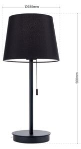 Orion LA 4-1205/1 - Stolná lampa s USB portom LUDWIG 1xE27/40W/230V čierna