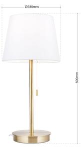 Orion LA 4-1205/1 - Stolná lampa s USB portom LUDWIG 1xE27/40W/230V biela/zlatá
